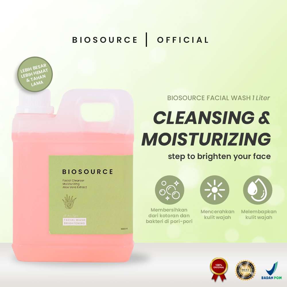Jual BIOSOURCE FACIAL WASH 1L | BPOM | Skincare fACIAL WASH | Shopee ...