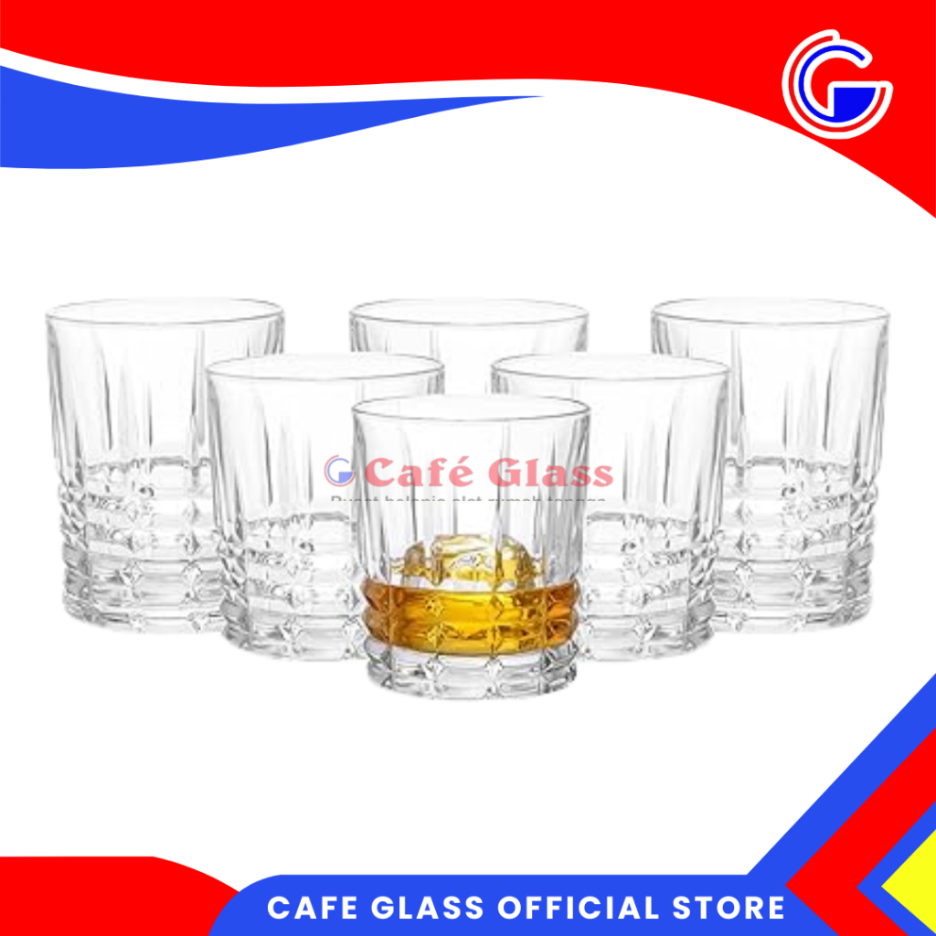 Gelas Minum Vista 315Ml Isi 6 Pcs I Tumbler Kaca Transparan Elegan I Gelas Kaca Bawah Motif I Gelas Aesthetic I Glass Tumbler Vista I Btl-2118