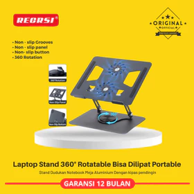 Laptop Stand 360° Rotatable Bisa Dilipat Portable Laptop Stand Dudukan Notebook Meja Aluminium