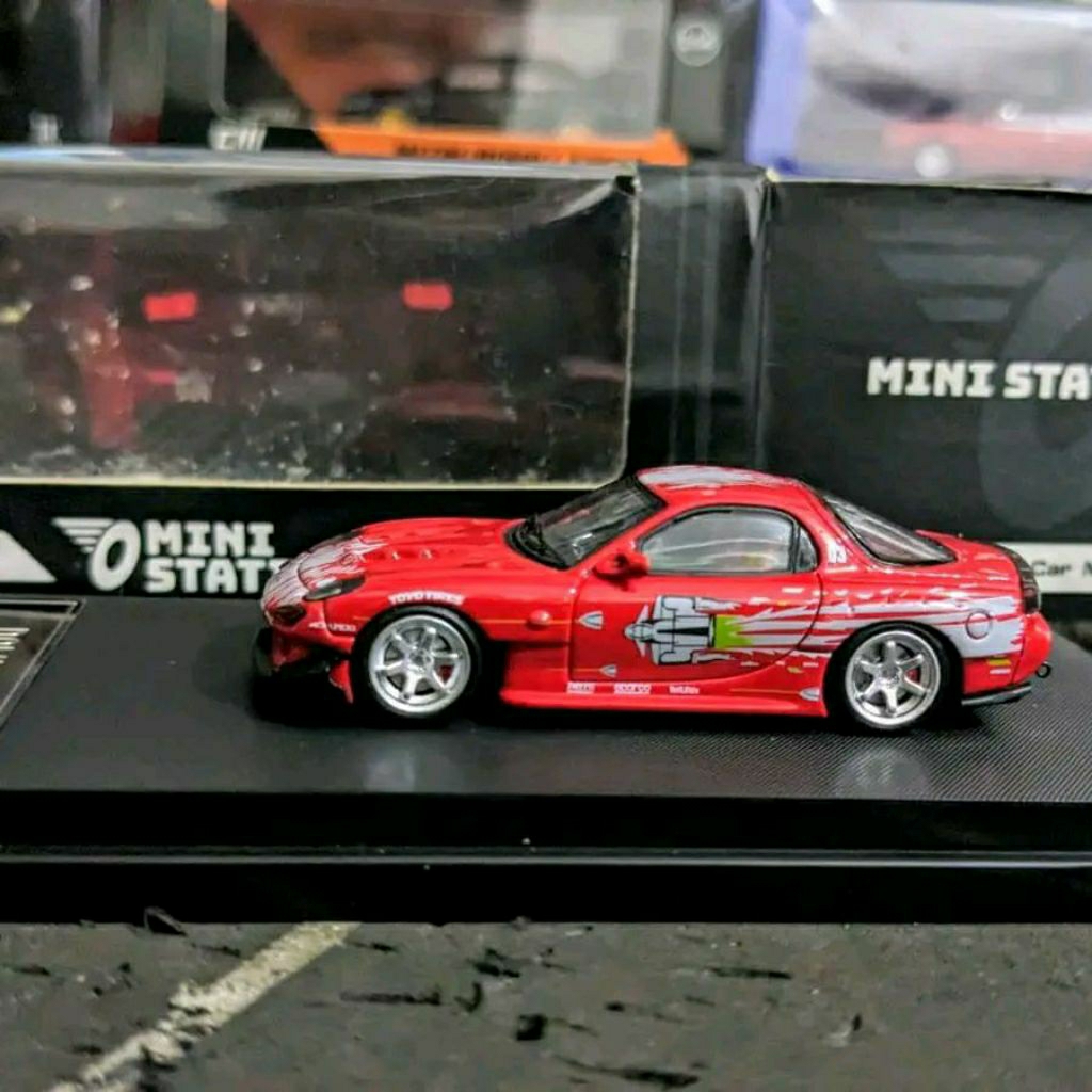 Jual Diecast Mini Station Mazda RX7 RX 7 Doms Fast & Furiuos Red Minus ...