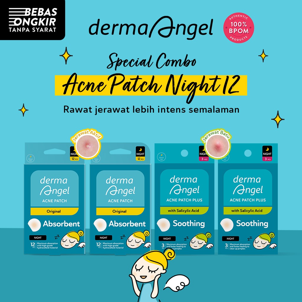Jual Derma Angel Special Combo Acne Patch Night 12 | Shopee Indonesia