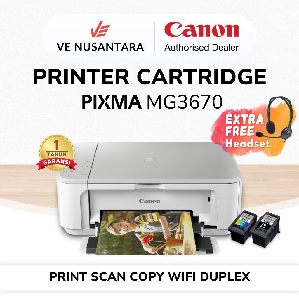 Jual Printer Inkjet Canon PIXMA MG3670 Putih White MG 3670 - Duplex ...