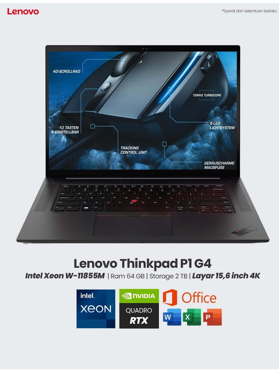 Jual Laptop Workstation Lenovo Thinkpad P1 Gen 4 Intel Intel Core