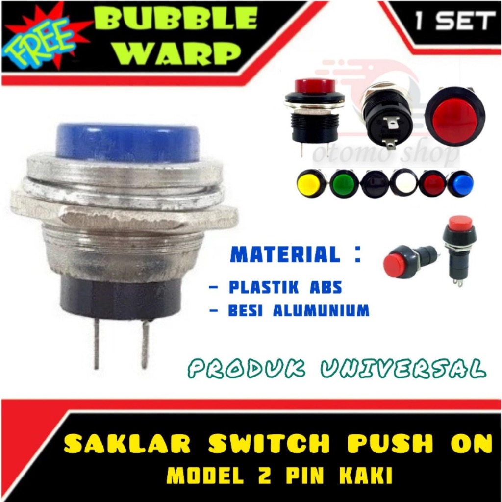 Jual Saklar Warna Switch Push On Off Bulat 2 Pin Kaki Tombol Toggle ...