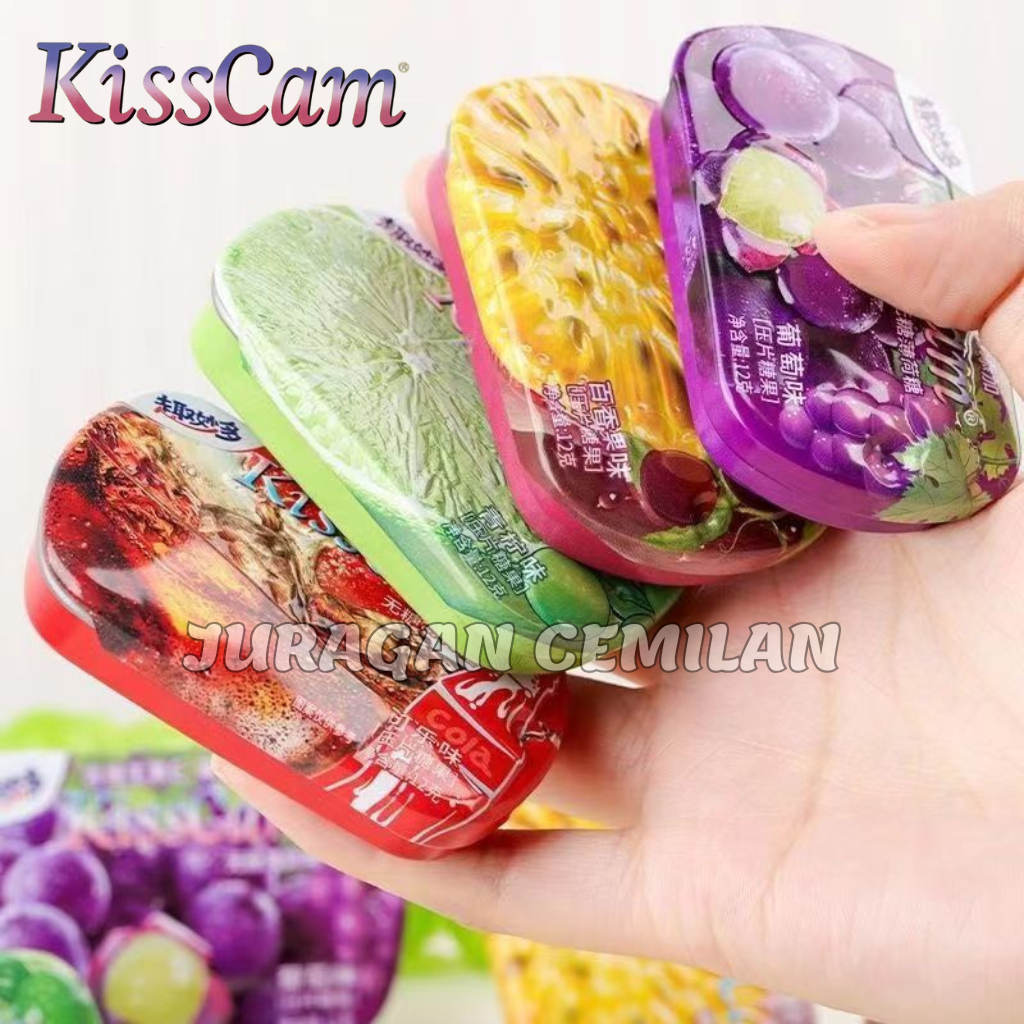 Jual KissCam Permen Mint Segar Rasa Aneka Buah Dan Cola 12g | Shopee ...