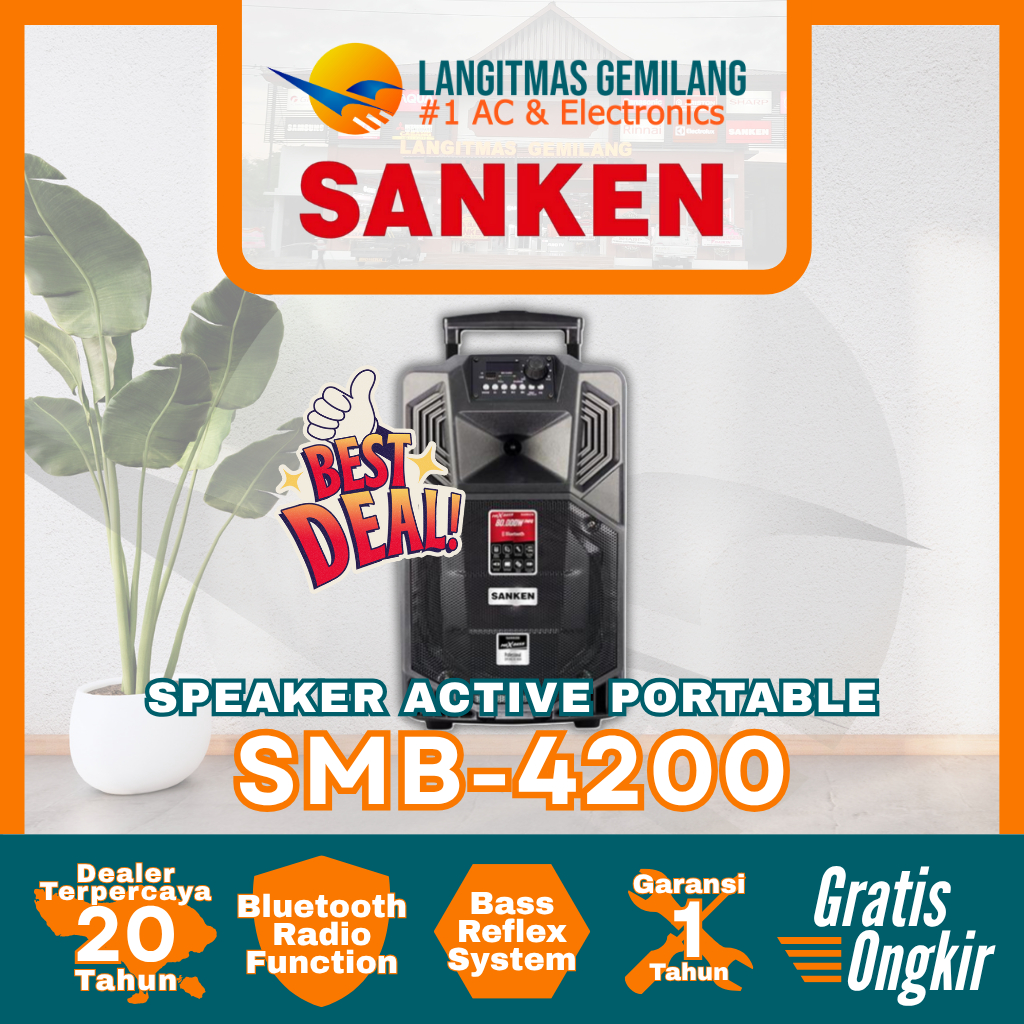 Jual SANKEN SPEAKER AKTIF Portable SMB-4200 | Shopee Indonesia