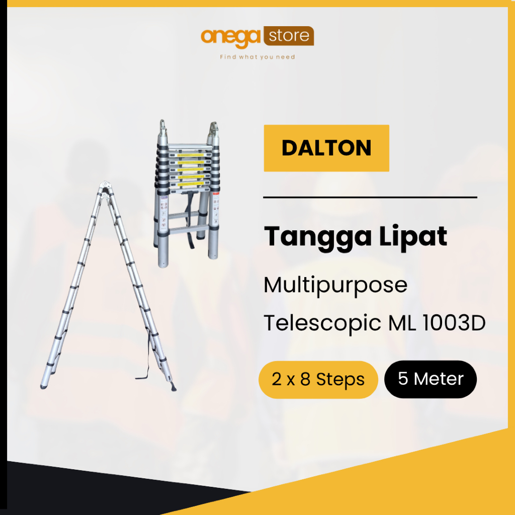 Product image Dalton Tangga Lipat Multipurpose Telescopic  4,4M/5M/5,6M/6,4M/8,2M/9M, Tangga Lipat Aluminium Kokoh 5 Meter