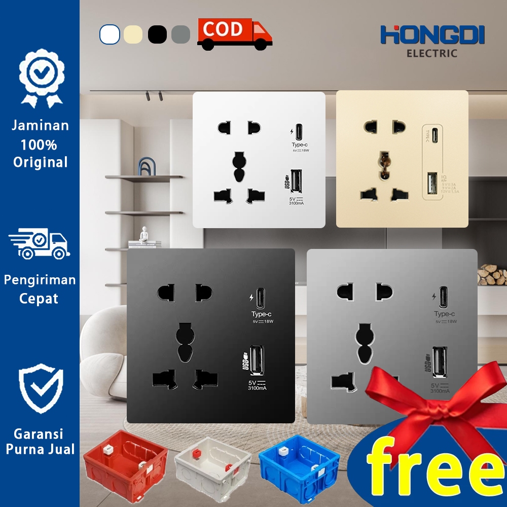 Jual Hadiah inbow HONGDI Stop Kontak Universal Wallplug Power Socket ...