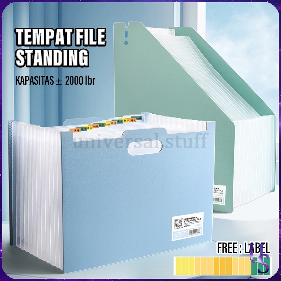 Jual [US] 13 Layer A4 Folder Desktop Standing File Holder / Standing ...