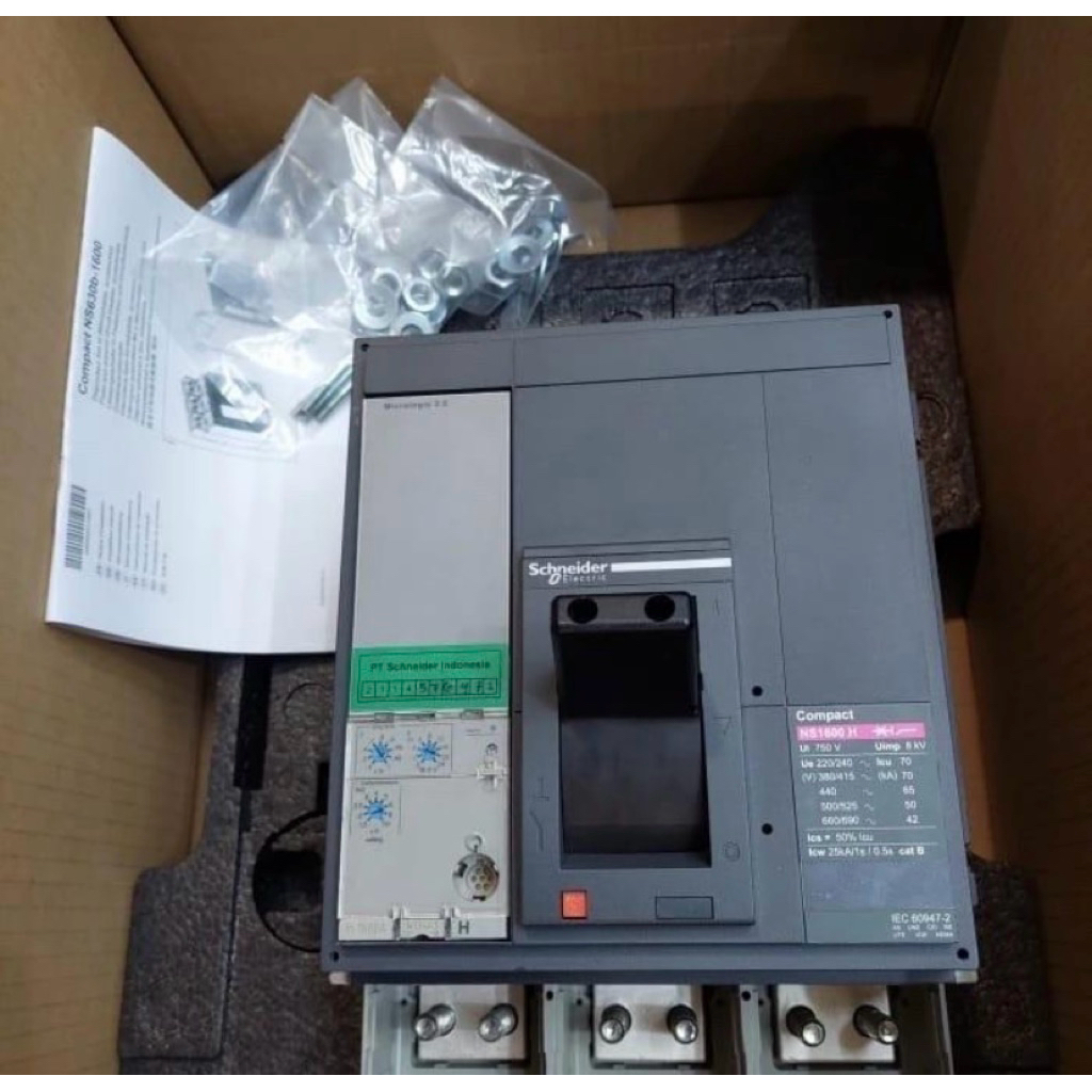 Jual SCHNEIDER Compact MCCB BREAKER NS1000H 3P 1000A 70kA MICROLOGIC 2. ...