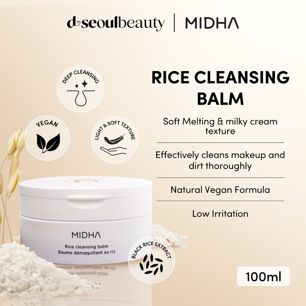 Jual MIDHA Rice Cleansing Balm 100ml - Soft & Mild Cleansing, Milky ...