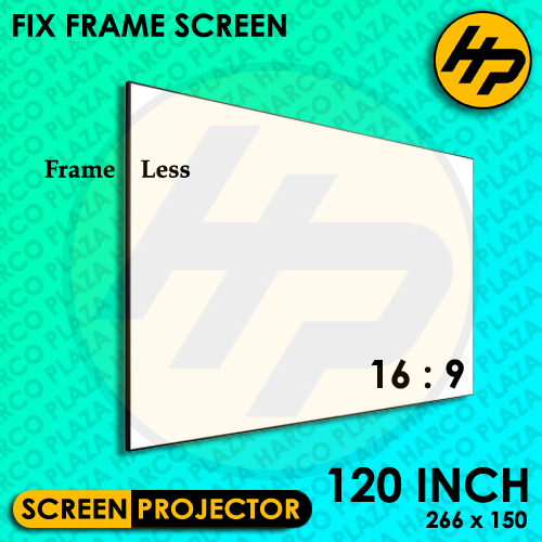 Jual Layar Proyektor Fix Frame 120” 16:9 White Screen - Bezel Less ...