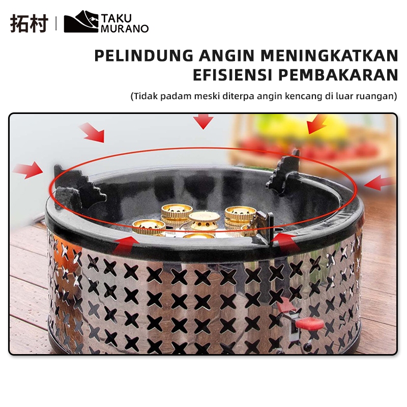 Jual Kompor Camping 6-Burner Api Besar Tahan Angin - Portable untuk ...