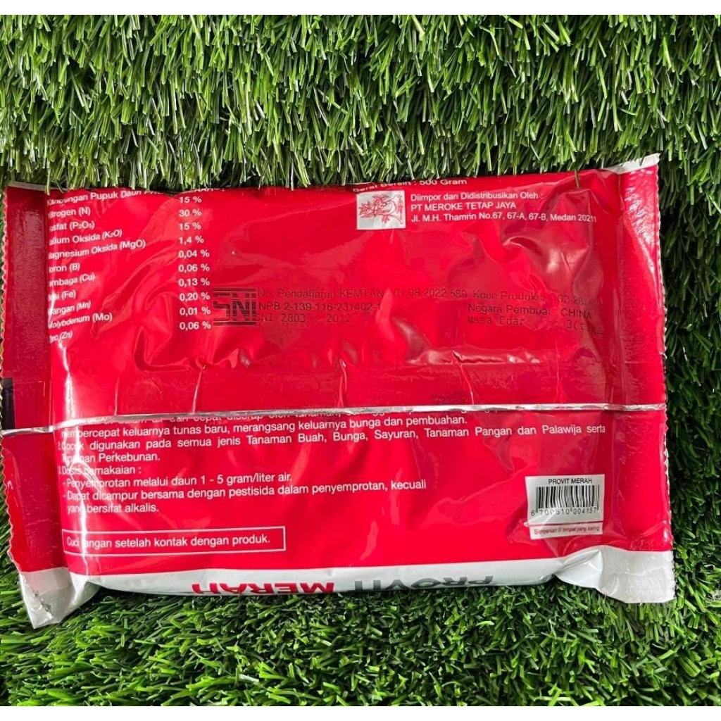 Jual PUPUK DAUN NPK PROVIT MERAH MEROKE ORIGINAL KEMASAN PABRIK 500 ...