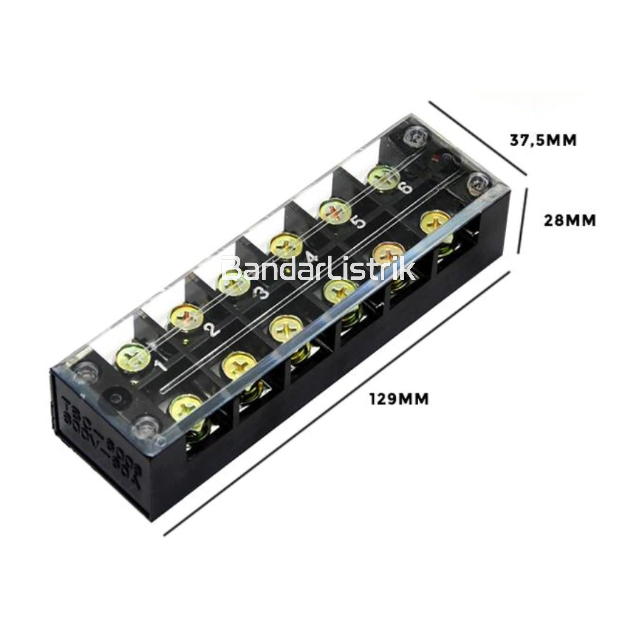 Jual Terminal Block Kaca 60A 6 Pole TC-606 Terminal Kabel 60 Ampere 6 ...