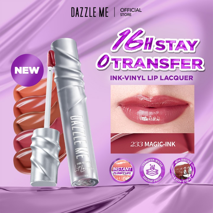 Jual DAZZLE ME Ink-Vinyl Lip Lacquer Lip Cream Lipstik Glossy Tahan ...