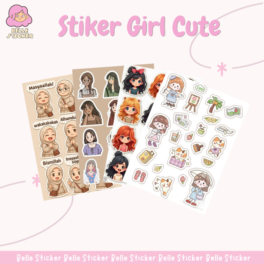 Jual Stiker Aesthetic Girl Cute Sticker Laptop Sticker Tumblr Sticker ...