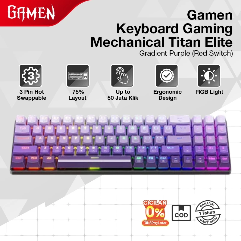 GAMEN Titan Elite Keyboard Gaming Mechanical RGB 3 Pin