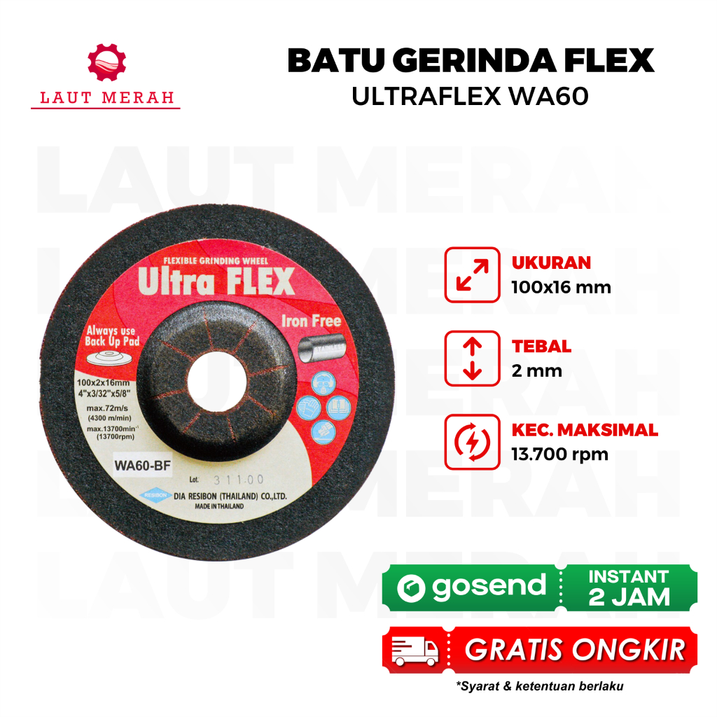 Jual Ultra Flex Batu Asah Mata Gerinda Potong Poles WA60 Flexible ...