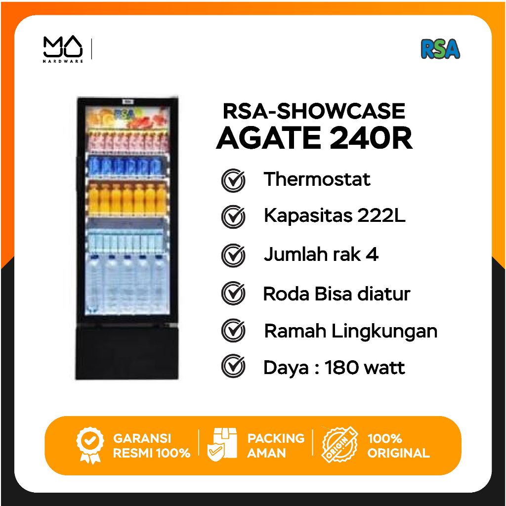 Jual Showcase RSA AGATE 240 White 222 Liter - Garansi Resmi | Shopee ...
