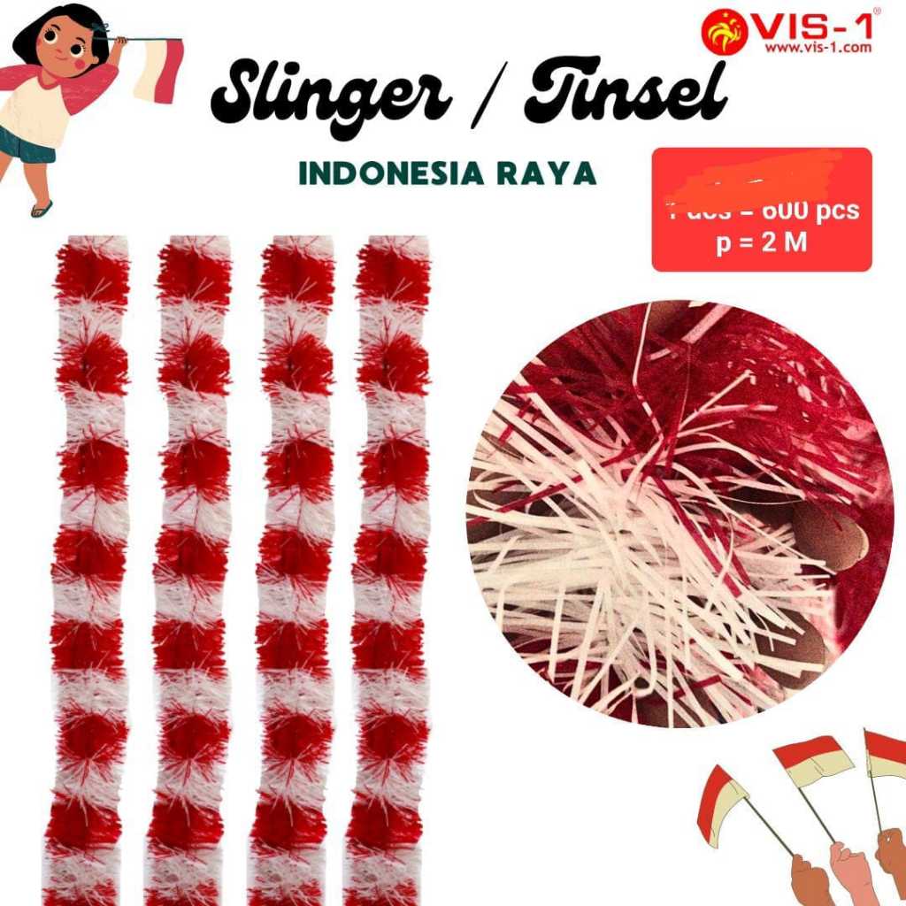 Jual Slinger Hiasan Dekorasi DIRGAHAYU RI Rumbai Merah Putih / Slinger ...