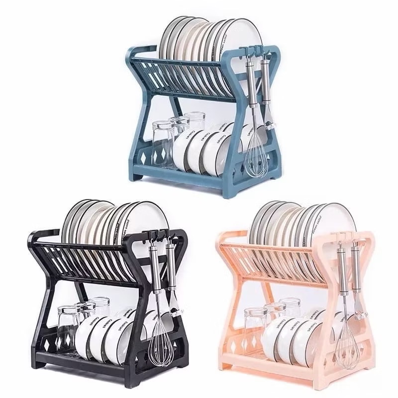 Jual Rak Piring 2 Susun Plastik Serbaguna – Dish Drying Rack, Tempat ...