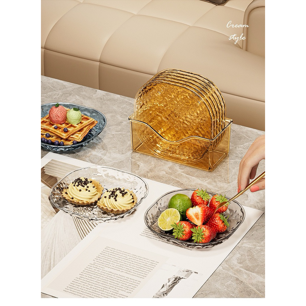 Jual DNICE 8 Piring + 1 Holder Piring Buah Meja Makan Dim Sum Piring ...