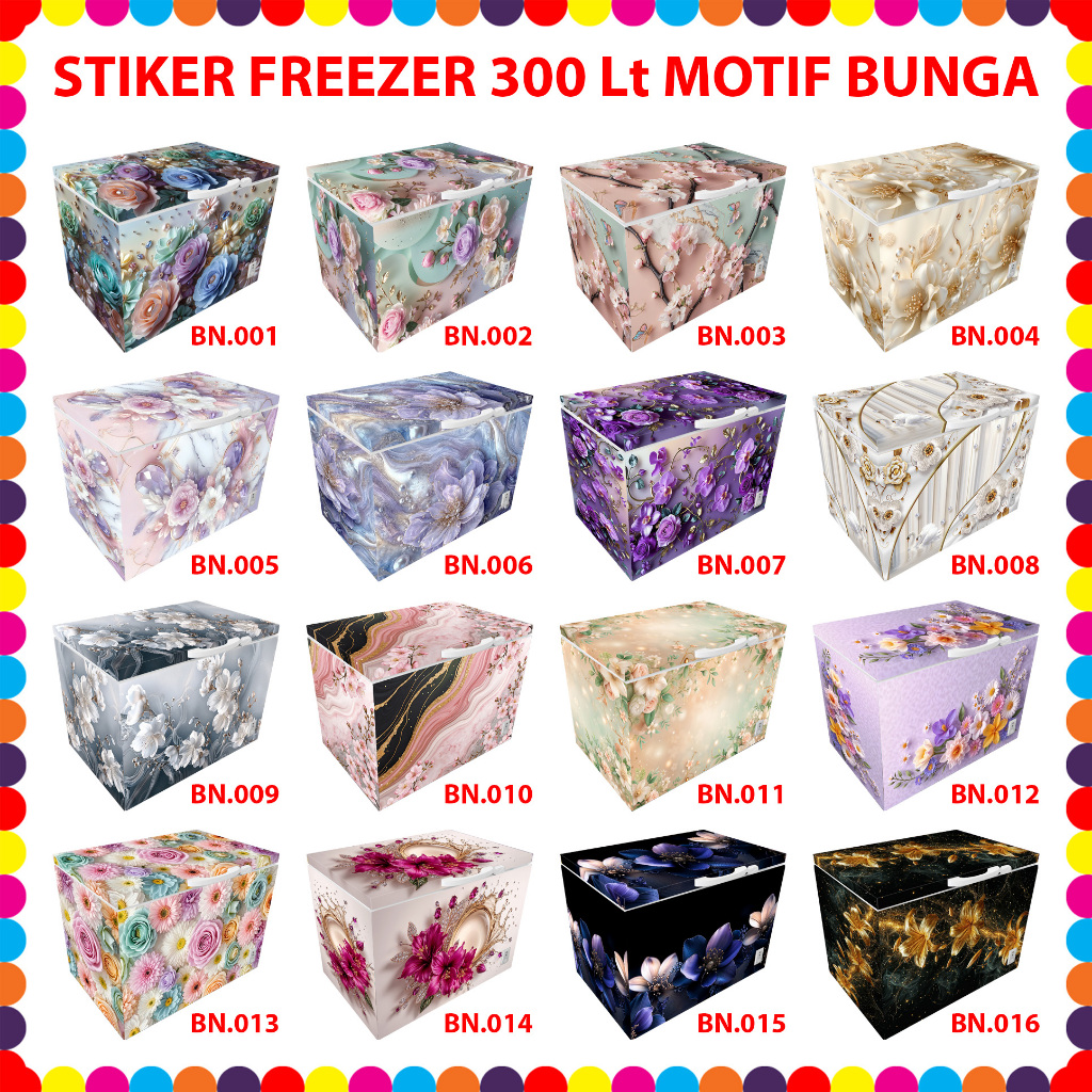 Jual Stiker Freezer Motif Bunga 300 Lt | Shopee Indonesia