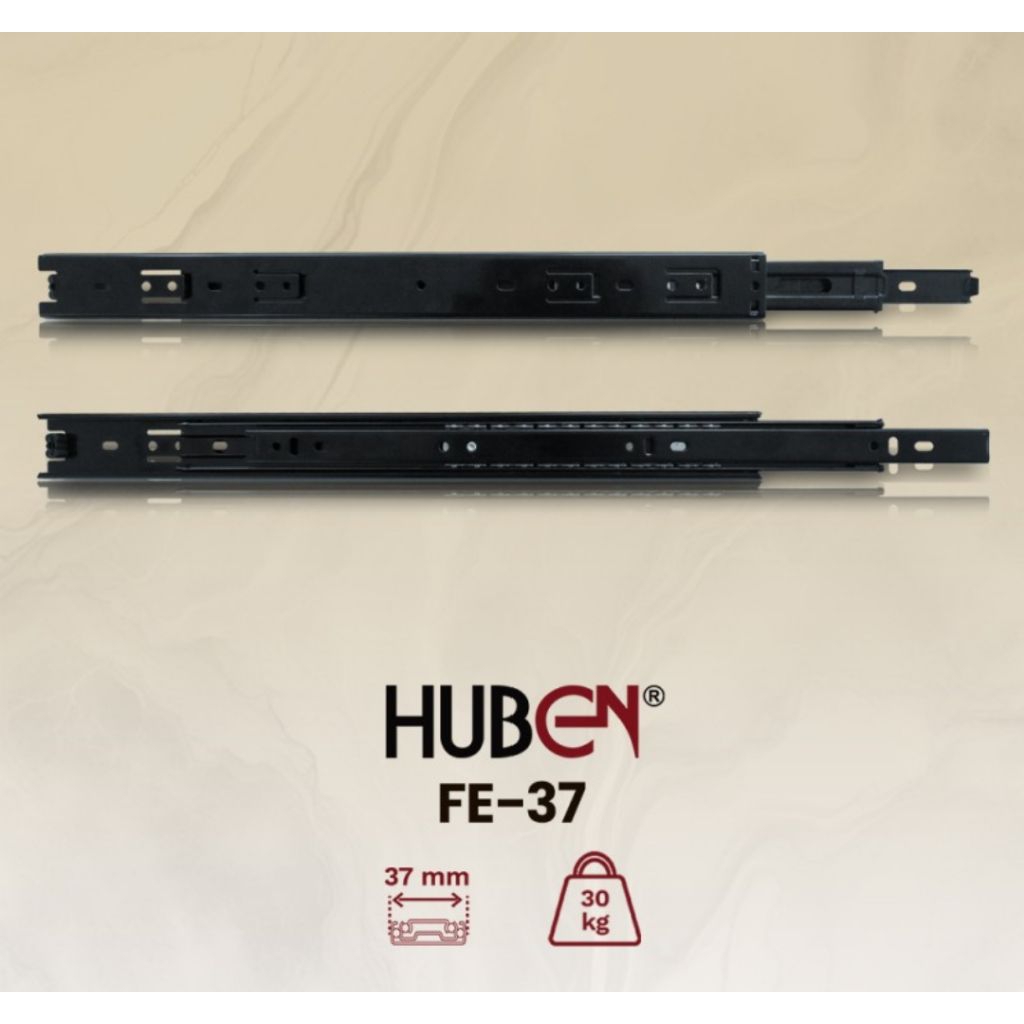 Jual Rel Laci Huben FE-37-45cm Full Extension Double Track / Rel Laci ...