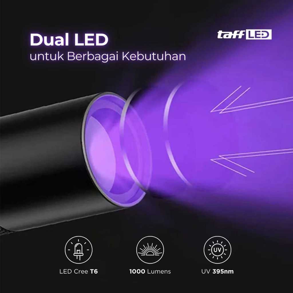 Jual Senter UV LED Cree T6 1000 Lumens with 395NM UV Light Senter UV ...