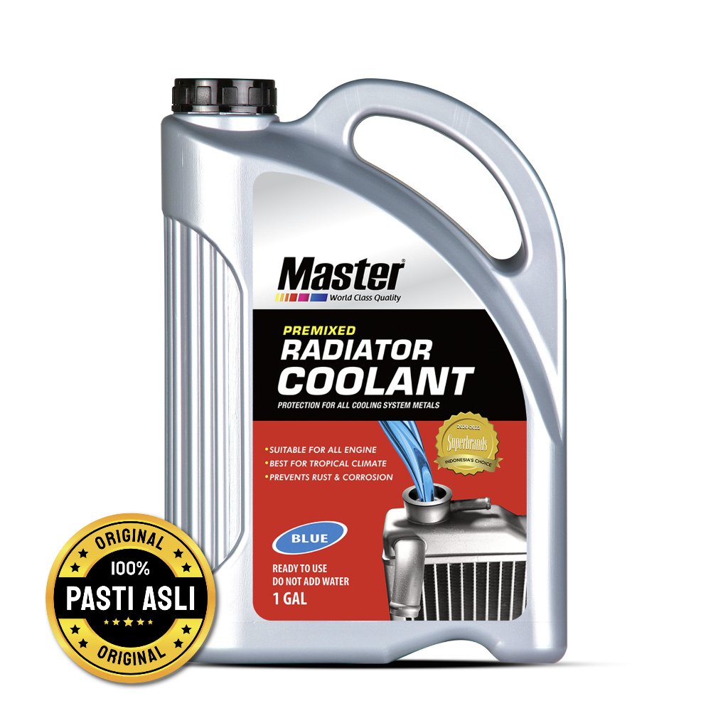 Jual Master Radiator Coolant Premixed Blue 1 Gal Air Radiator Mobil ...