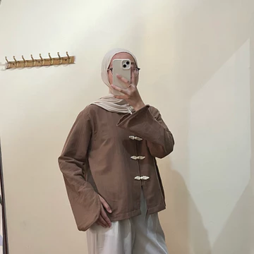 Buymau.Fa Alenia Blouse Wanita Atasan Linen Premium Lengan Panjang Atasan Linen Basic Top Korea