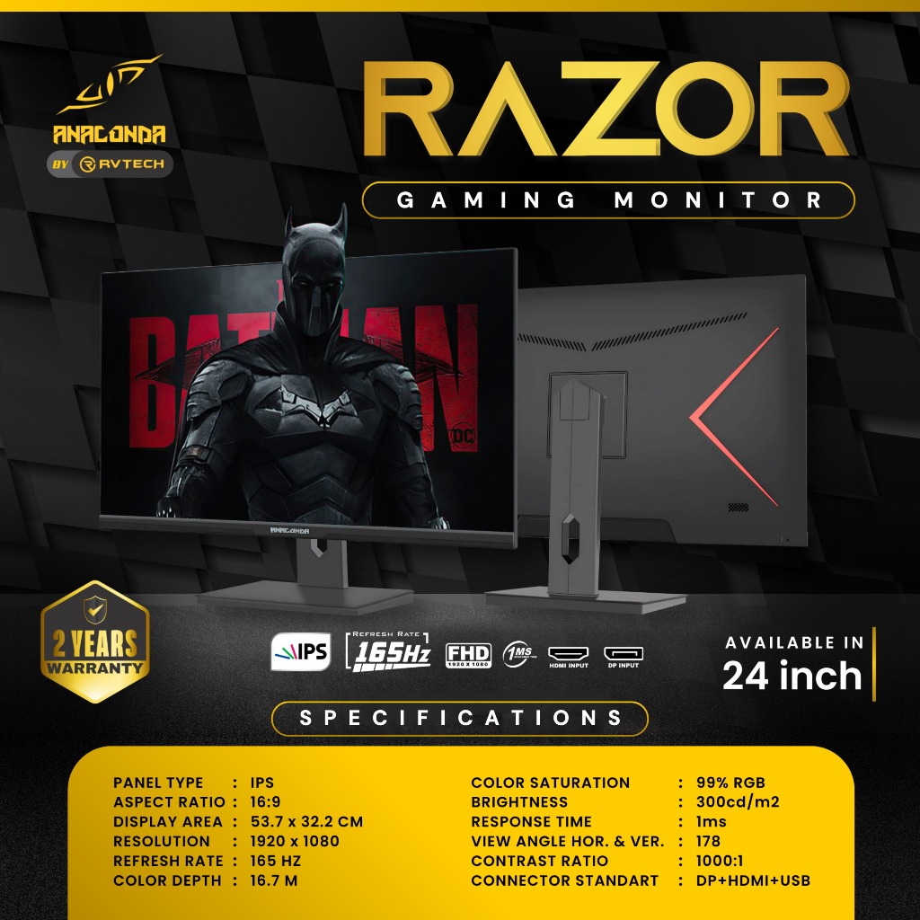 Jual GAMING MONITOR ANACONDA RAZOR 24