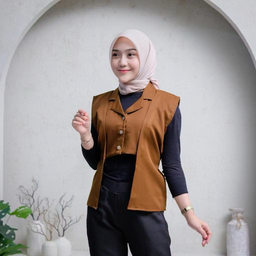 Jual Alka - Mecca Vest Outer Rompi Wanita Kekinian Korean Style ...