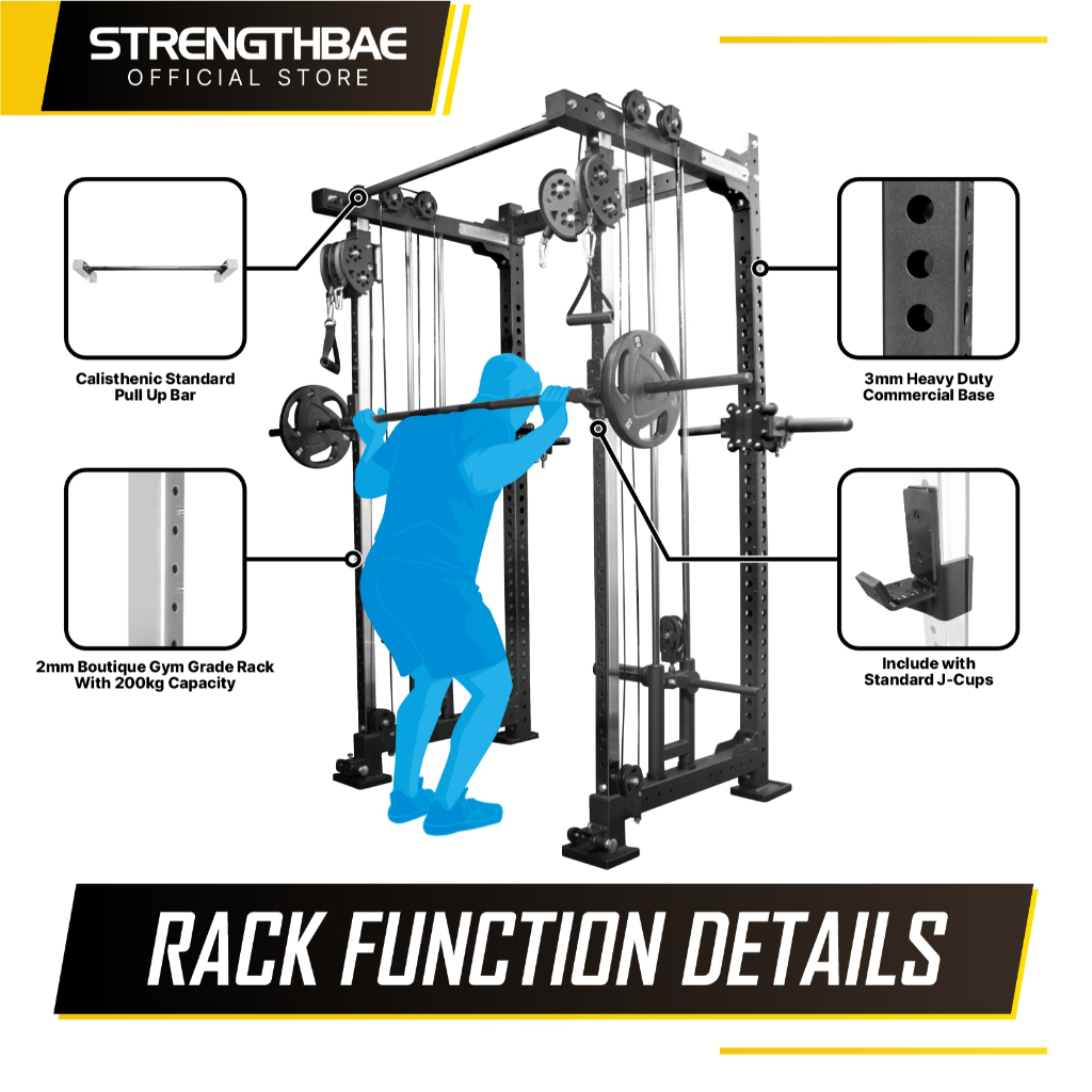 Jual All in One Trainer Echo STRENGTHBAE Squat Rack Power Rack Smith ...