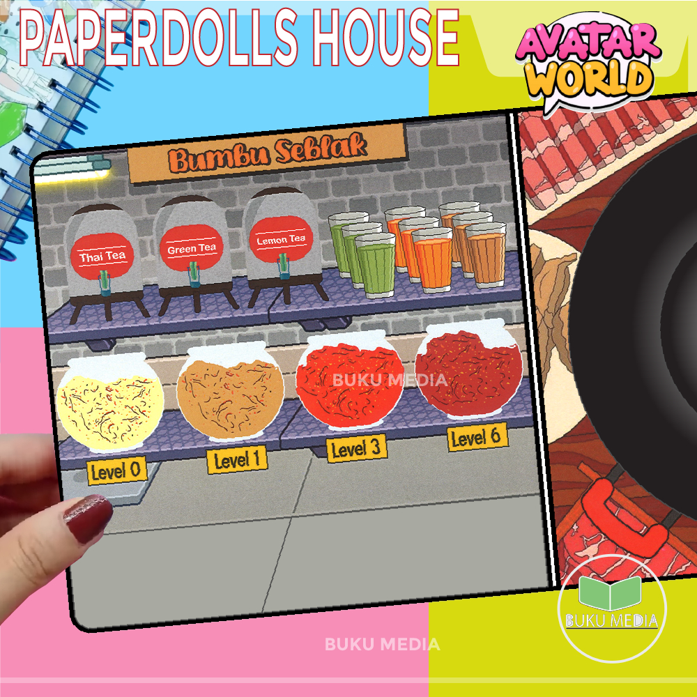 Jual paper dolls house TOCA BOCA AVATAR RESTO SEBLAK mainan edukatif ...