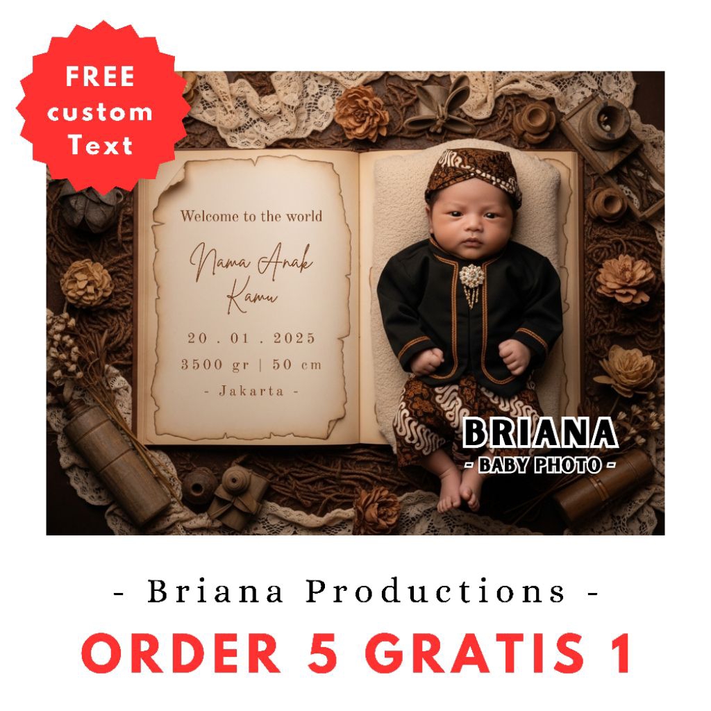 Jasa Edit Foto Bayi Newborn Ala Studio Gratis Nama Ekspress Kilat Profesional Part 1 - Briana Productions