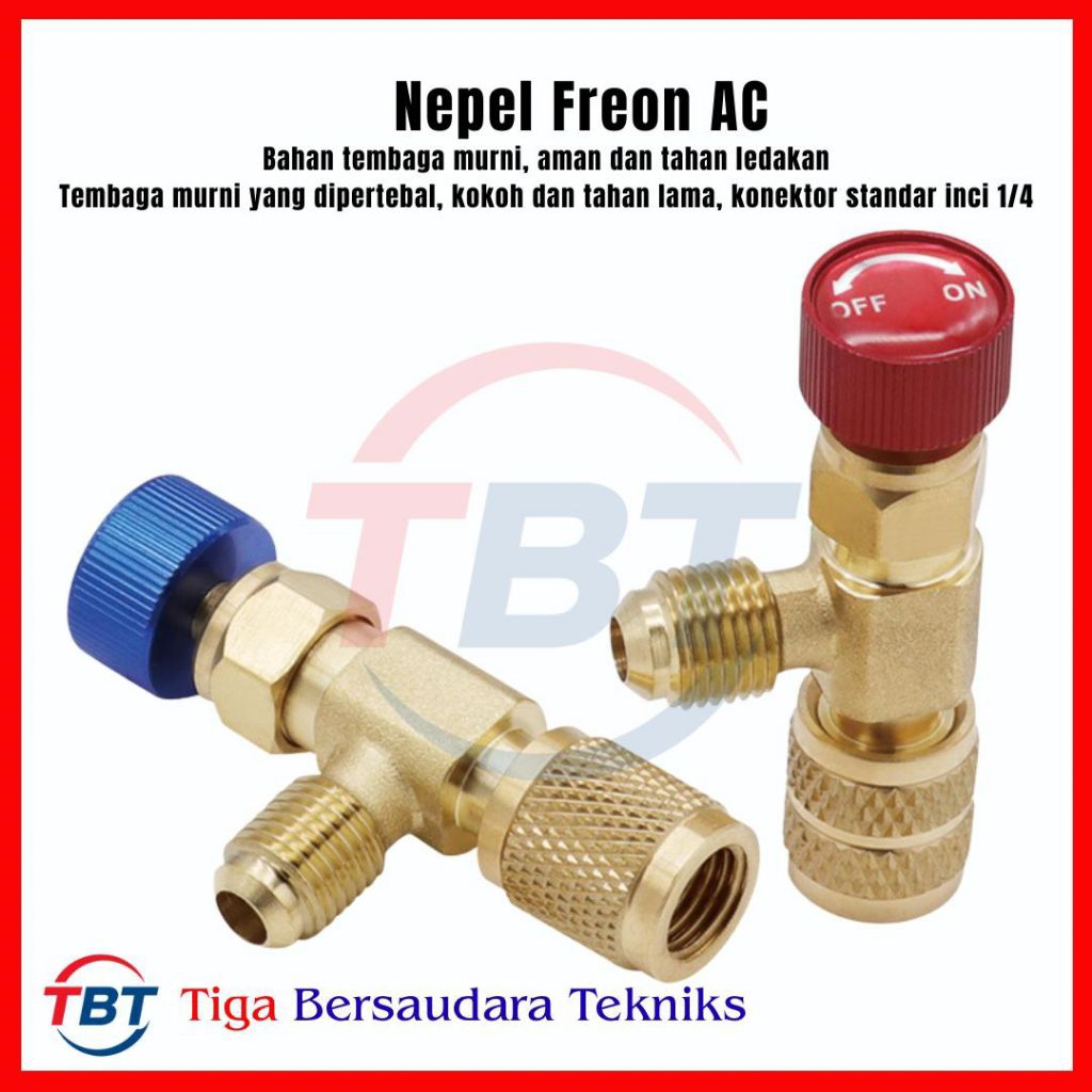 Jual Nepel Kran Freon AC R22 R410/R32 Charging Valve Adapter Retention ...