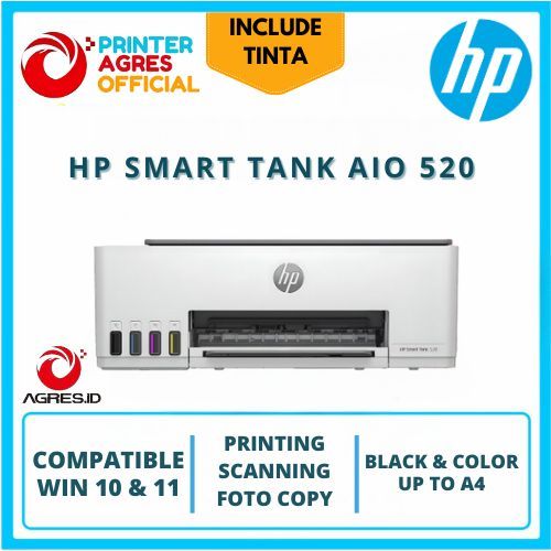 Jual [FREE TINTA] Printer HP Smart Ink Tank 520 All-in-One Print Scan ...