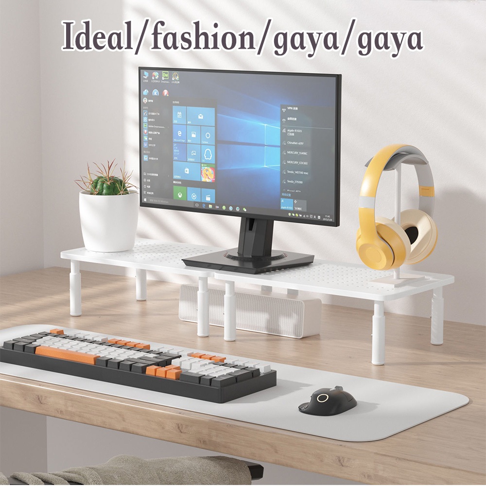 Jual Adjustable Desktop Rack Bearing Weight 20KG Computer Monitor Stand ...