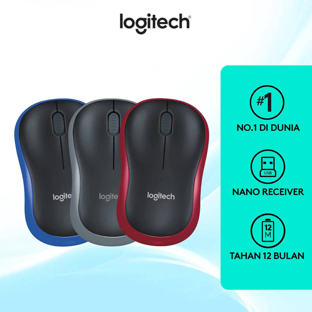 Jual Logitech M185 Mouse Wireless Compact untuk Windows, Mac, ChromeOS ...