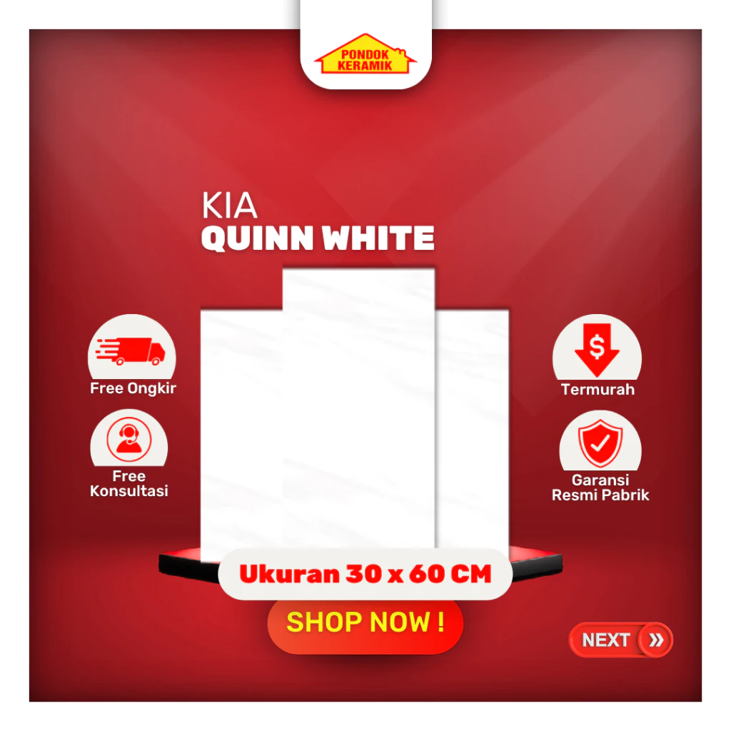 Keramik Dinding KIA 30x60 Quinn White Putih Polos Cutting Rectified Glossy Kilap