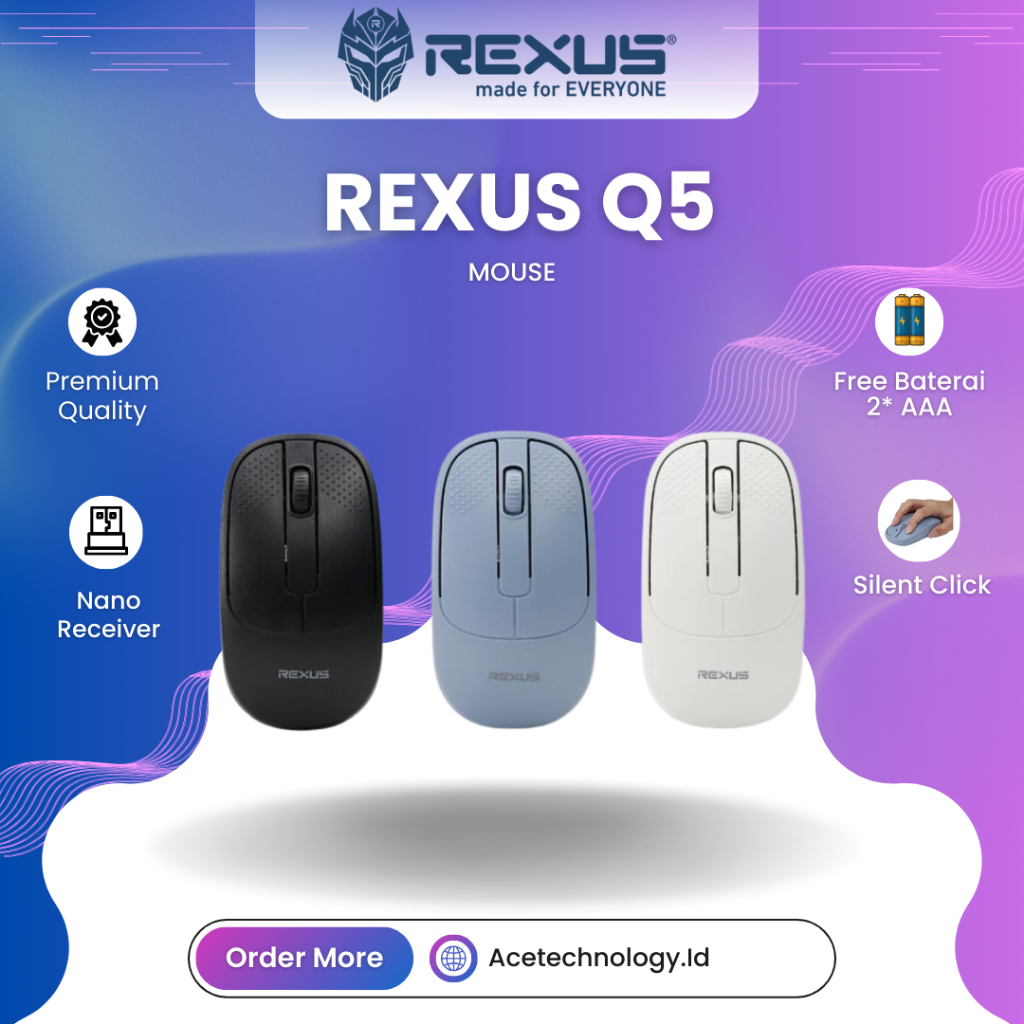 Jual Rexus Mouse Office Wireless Q5 Original | Shopee Indonesia