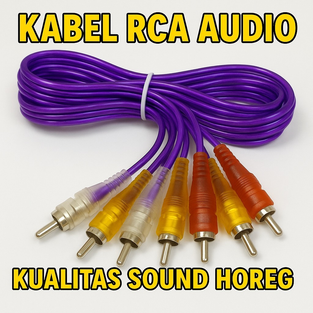 Jual KABEL AUDIO RCA 3 ke 3 3 X 3 Male To Male RCA 1,5 3 5 meter MURAH ...