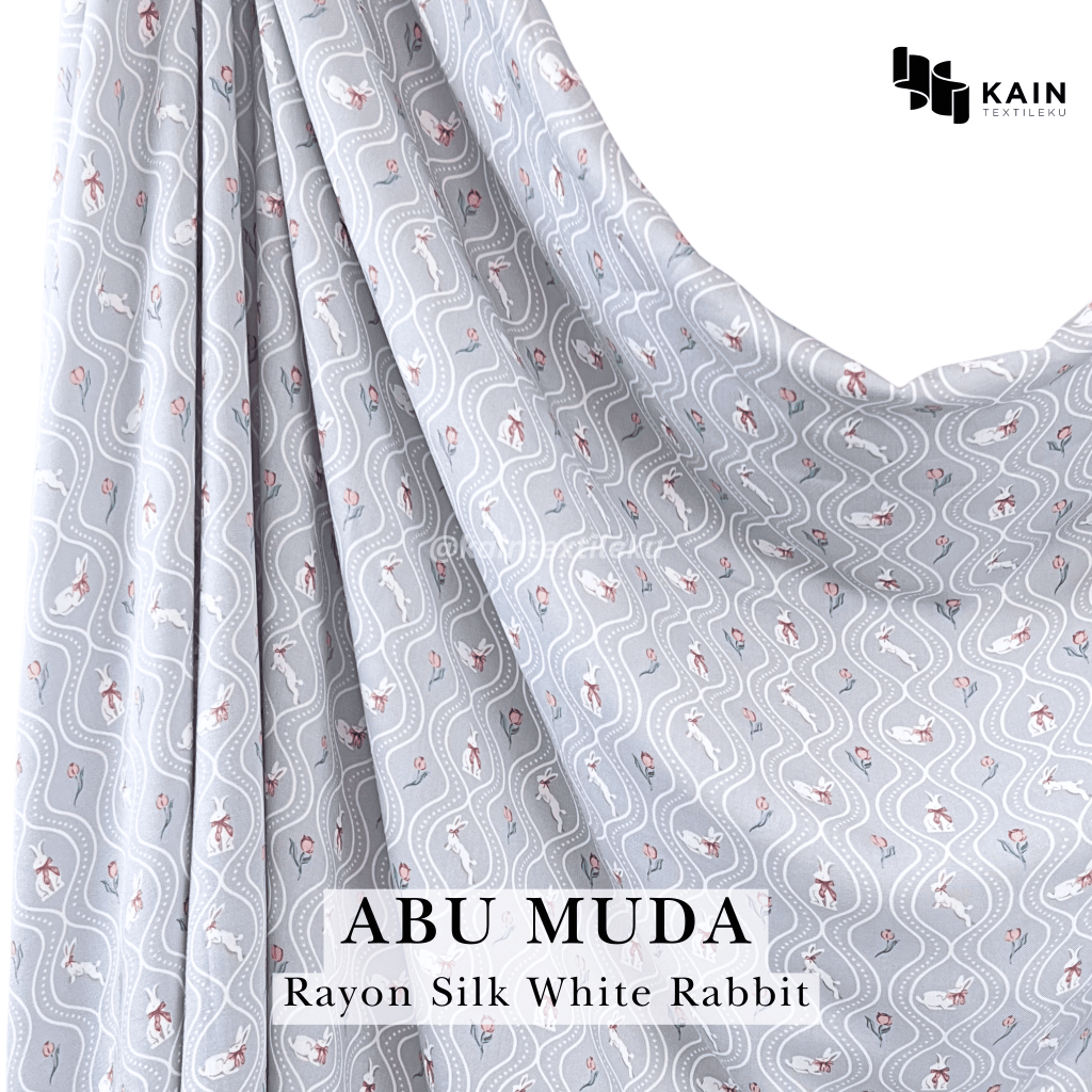 Jual Bahan Kain Rollan Rayon Silk White Rabbit 1 rol ± 100 yard ...