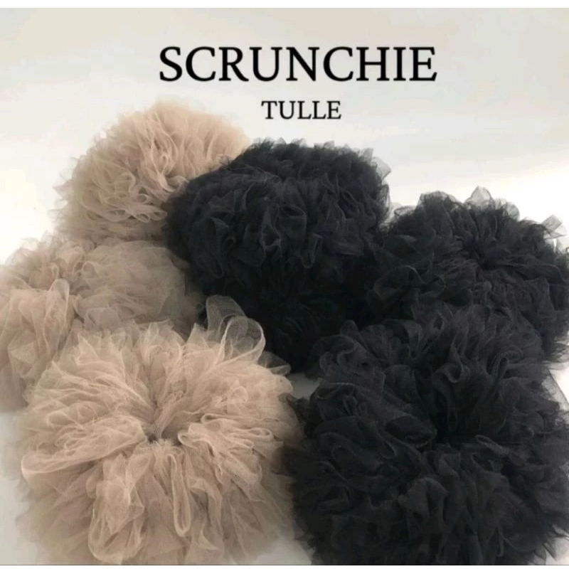 Jual SCRUNCHIE TILLE CEPOL HIJAB JUMBO TILLE TULLE BESAR KARET SCRANCI ...