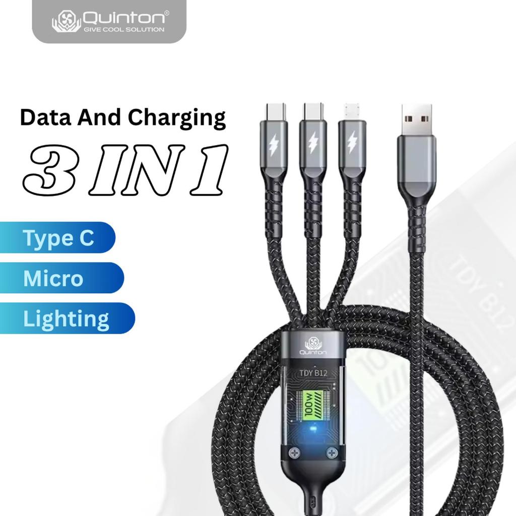 Jual Kabel Data Fast charging USB to 3in1 100Watt support port Type C ...