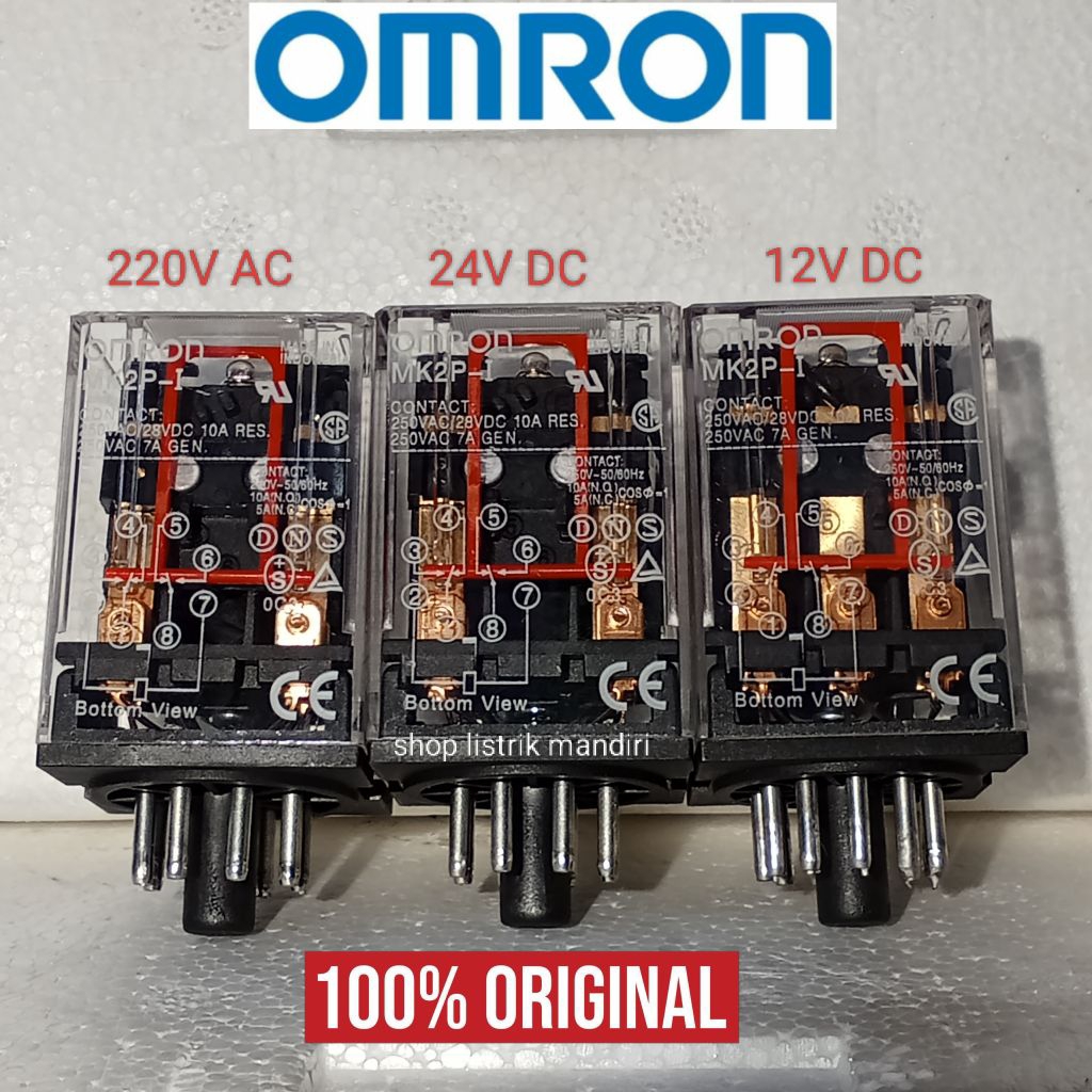 Jual relay omron MK2P MK2P-I 220VAC 10A 8kaki original | Shopee Indonesia