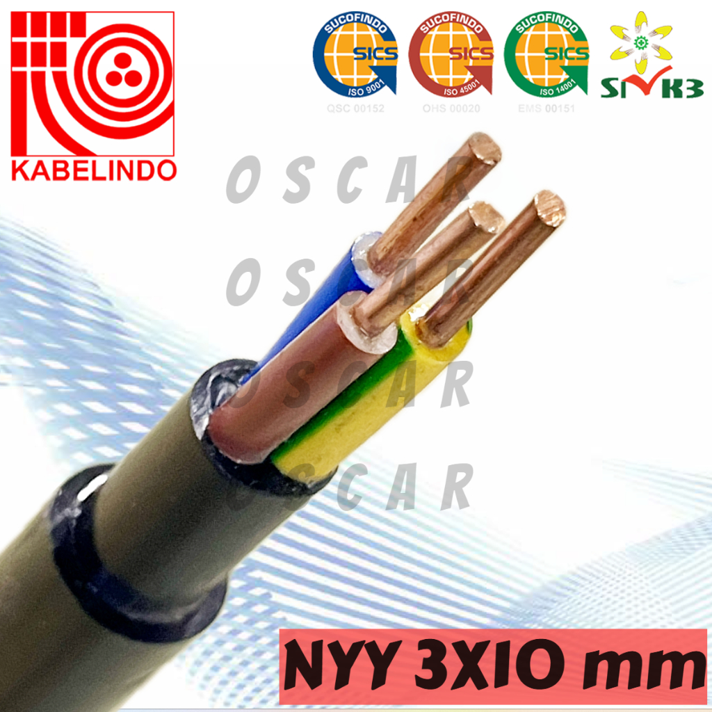Jual KABEL LISTRIK NYY 3X10 mm KABELINDO 0,6/1Kv TEMBAGA | Shopee Indonesia
