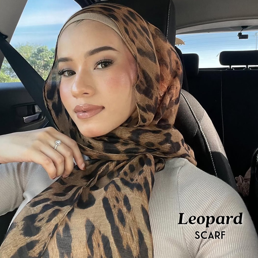 Pashmina Premium Leopard Lavie All Scarf Cotton Viscose Hijab Shawl